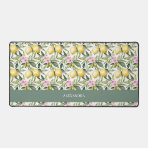 Italienischer Lemon Blossom Mittelmeer Wasserfarbe Schreibtischunterlage