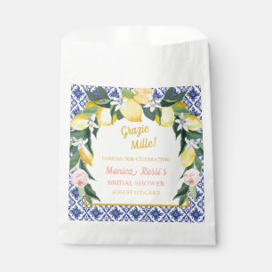 Italienischer Lemon Blue Tiles Grazie Mille Bridal Geschenktütchen
