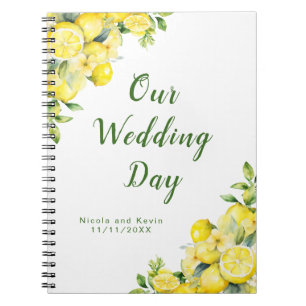 Italienischer Lemon Greenerity Rahmen Hochzeitspla Notizblock