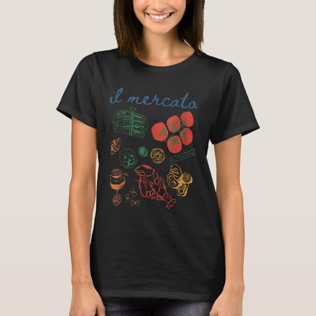 Italienischer Markt Sardinen Tinnfish Coast Tomato T-Shirt (Vorderseite)