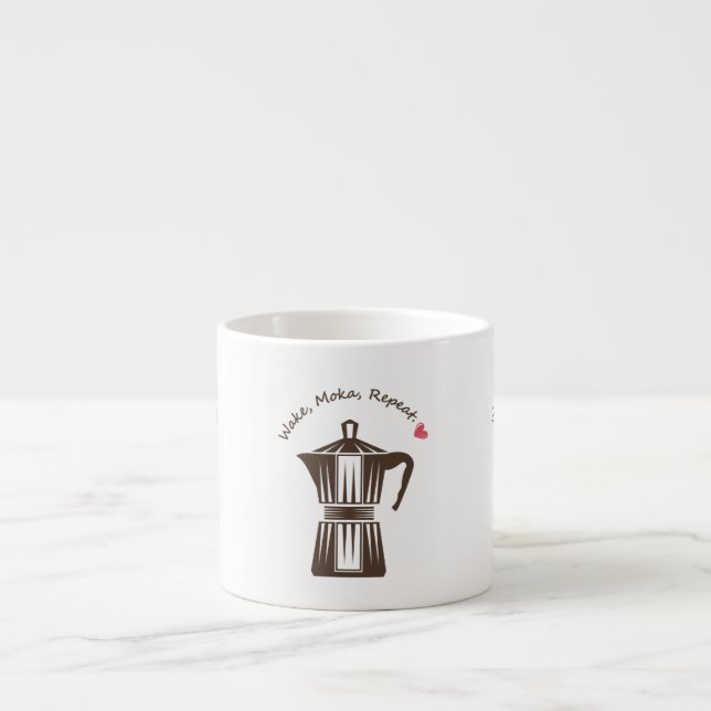 Italienischer Moka-Kaffeekopf Espressotasse (Vorderseite)
