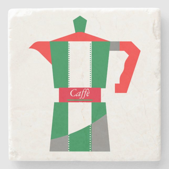 Italienischer Moka-Untersetzer Steinuntersetzer (Vorderseite)