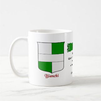 Italienischer Nachname Bianchi Heraldic Shield und Kaffeetasse