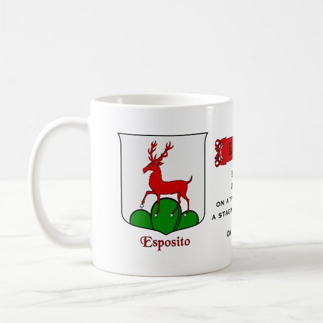 Italienischer Nachname Esposito Heraldic Shield n  Kaffeetasse (Links)