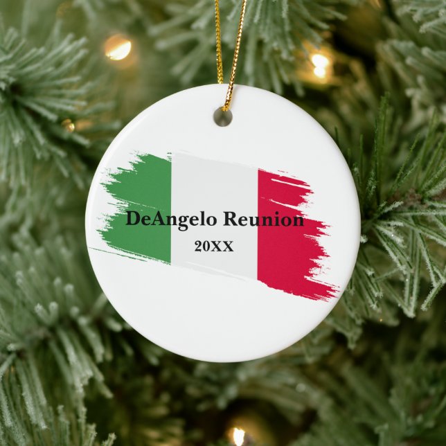 Italienischer Nachname Name Benutzerdefinierte Fla Keramik Ornament (Baum)