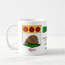Italienischer Nachname Ricci Heraldic Shield und B