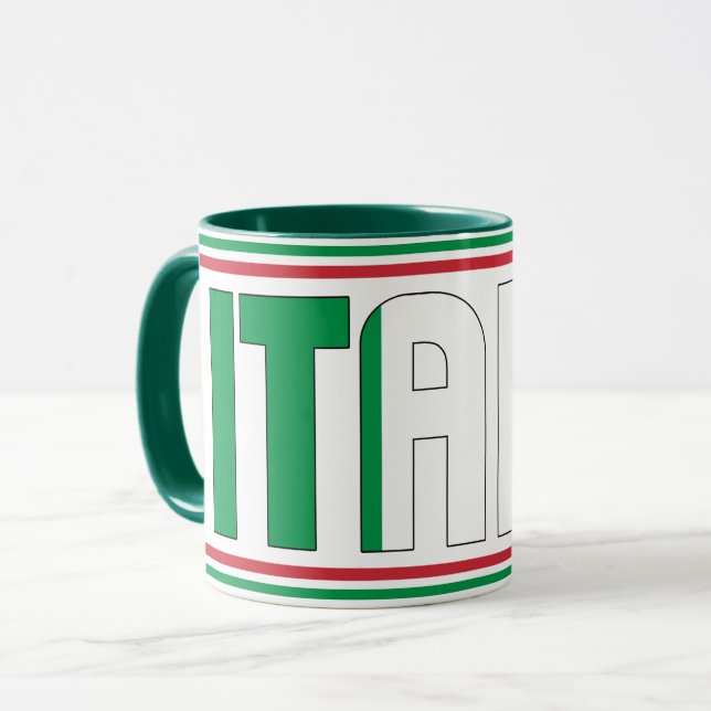 Italienischer Nationalflagge Patriotischer Kaffee Tasse (Vorderseite Links)