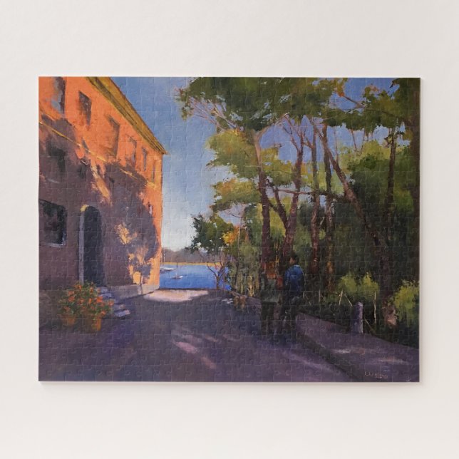 Italienischer Palazzo Pink beeindruckende Malerei (Horizontal)