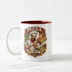 Italienischer Pizza-Koch-Becher – Lustiger Pizza-L Zweifarbige Tasse