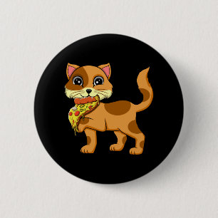 Italienischer Pizza-Kuchen Katzenliebhaber Katzenf Button