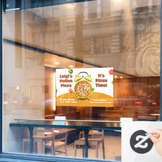 Italienischer Pizzaladen Geschäfts-Pizza-Zeit anpa Fensteraufkleber