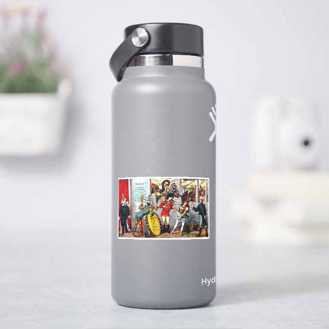 Italienischer politischer Cartoon der Circus-Künst Aufkleber (HydroFlask)