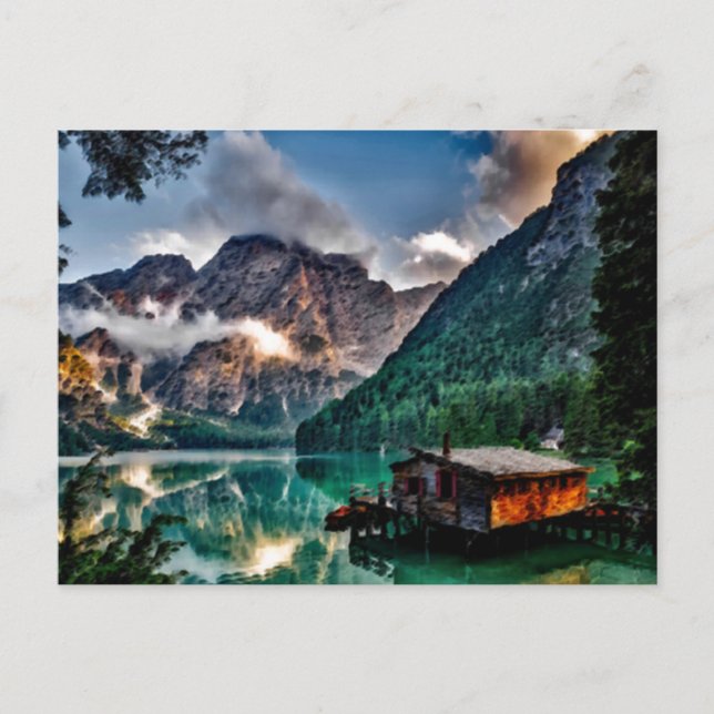 Italienischer Postkartensee Postkarte (Vorderseite)