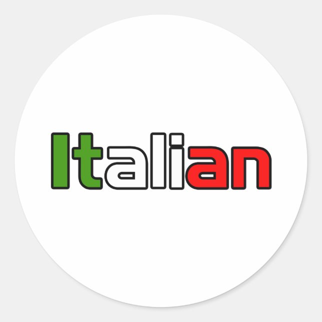 Italienischer Pride Runder Aufkleber (Vorderseite)