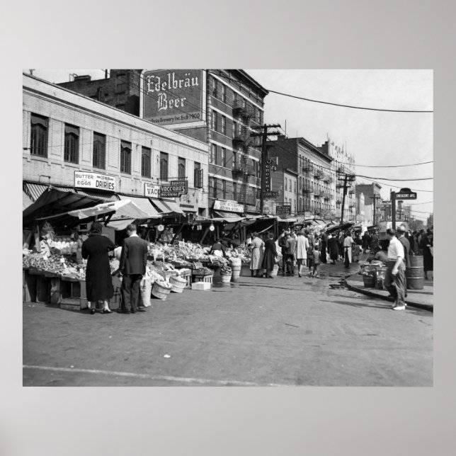 Italienischer Puschcart-Markt, Bronx: 1940 Poster (Vorne)