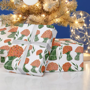 Italienischer Ranunculus Orange Wasserfarbe Geschenkpapier