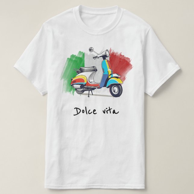 Italienischer Roller, Süßes Leben, Dolce vita T-Shirt (Design vorne)