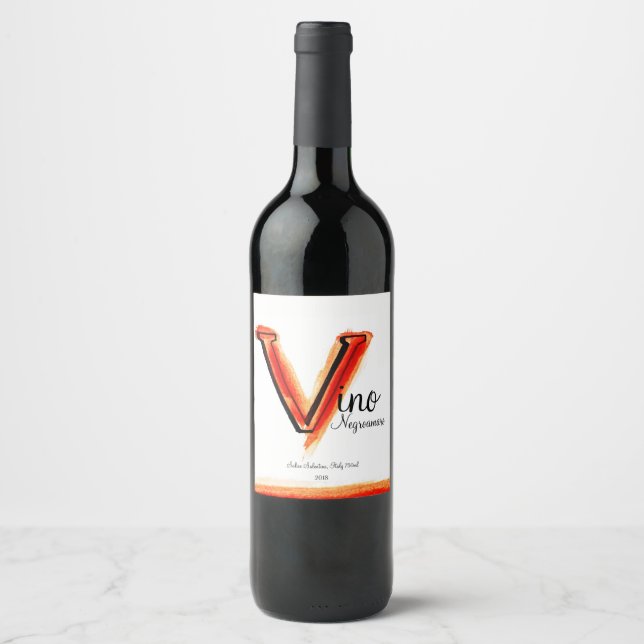 Italienischer Rotwein V Briefkennzeichen Weinetikett (Vorderseite)