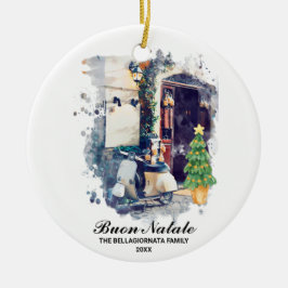 *~* Italienischer Scooter Buon Natale Foto Weihnac Keramik Ornament