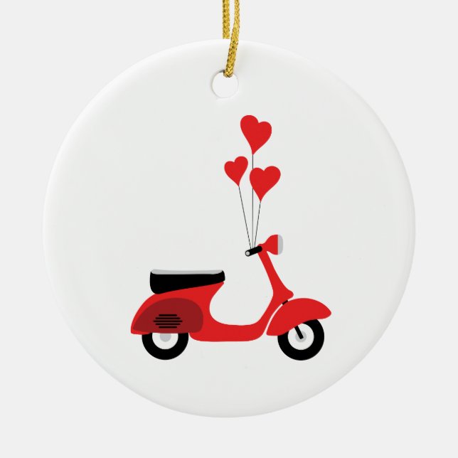 Italienischer Scooter Keramik Ornament (Vorne)