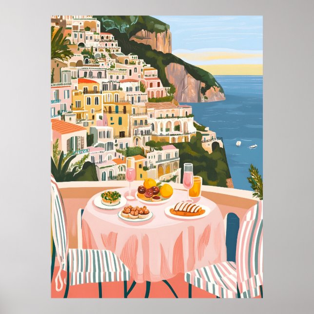 Italienischer Sommer-Amalfi-Küste Akrylische Mauer Poster (Vorne)