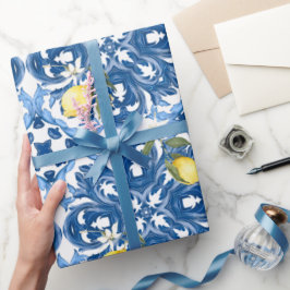 Italienischer Stil,Fliesen,Majolika,Zitrone,All-Ov Geschenkpapier