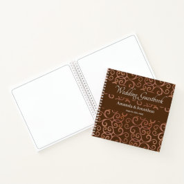 Italienischer Stil Macchiato Brown Wedding Gästebu Notizbuch