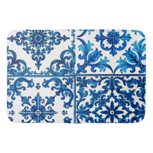 italienischer Stil, mediterran, mosaik, blau, Badematte