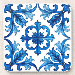 italienischer Stil, mediterran, mosaik, blau, Getränkeuntersetzer