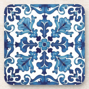 italienischer Stil, mediterran, mosaik, blau, Getränkeuntersetzer
