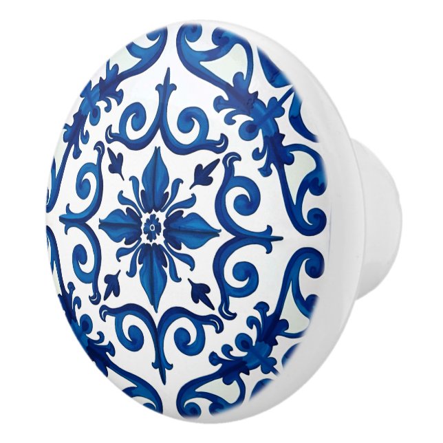 italienischer Stil, mediterran, mosaik, blau, Keramikknauf (Rechts)