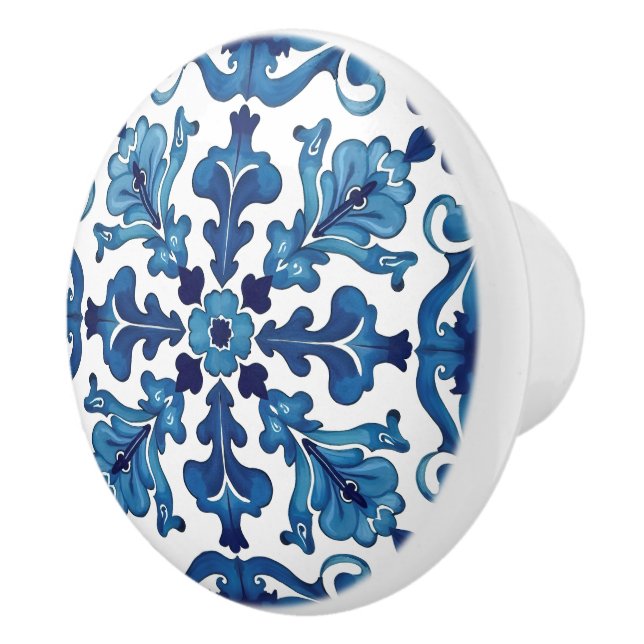 italienischer Stil, mediterran, mosaik, blau, Keramikknauf (Rechts)