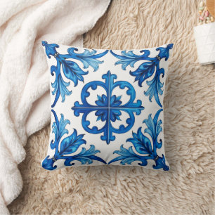 italienischer Stil, mediterran, mosaik, blau, Kissen
