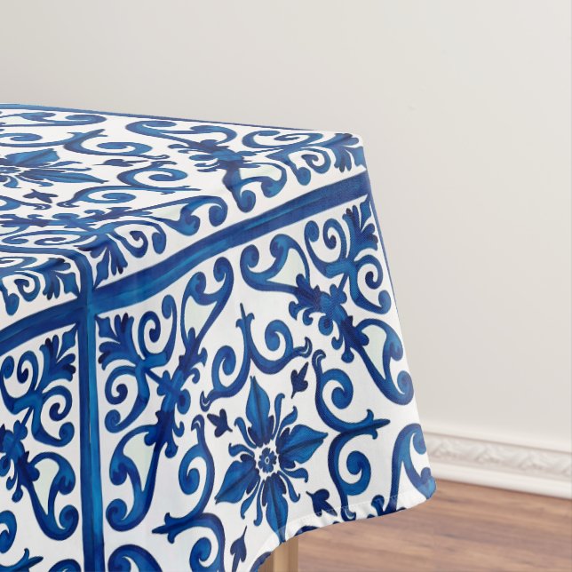 italienischer Stil, mediterran, mosaik, blau, Tischdecke (Beispiel)