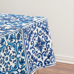 italienischer Stil, mediterran, mosaik, blau, Tischdecke