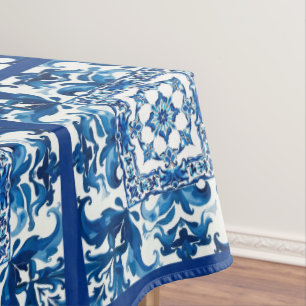 italienischer Stil, mediterran, mosaik, blau, Tischdecke