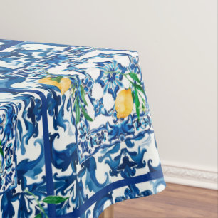 italienischer Stil, mediterran, mosaik, blau, Tischdecke