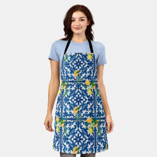 italienischer Stil, mediterran, mosaik, blau, Zitr Schürze