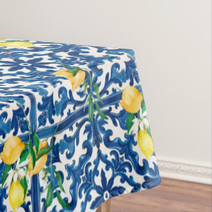 italienischer Stil, mediterran, mosaik, blau, Zitr Tischdecke