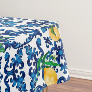italienischer Stil, mediterran, mosaik, blau, Zitr Tischdecke