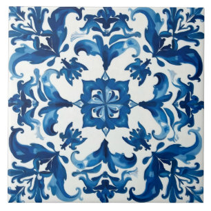 Italienischer Stil, Mittelmeer, Mosaik, blau, Fliese