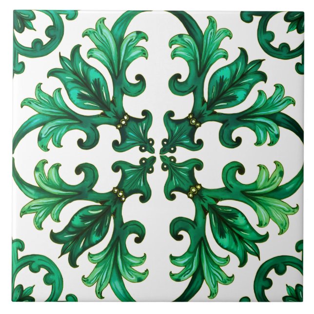 Italienischer Stil, Mosaik, grün Fliese (Vorderseite)