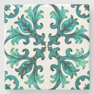 Italienischer Stil, Mosaik, grün Steinuntersetzer