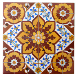 Italienischer Stil Simuliert Mosaik Rot und Gold Fliese