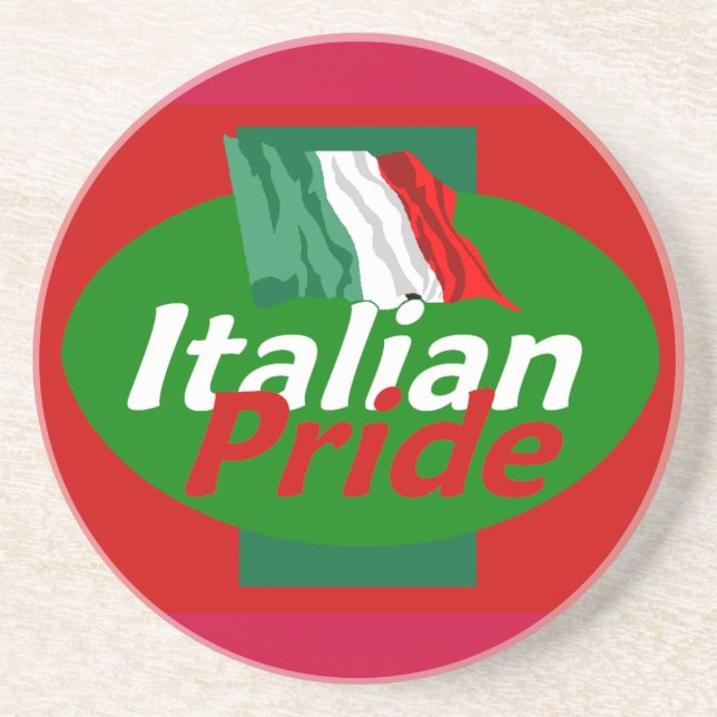 Italienischer Stolz-Untersetzer Sandstein Untersetzer (Vorne)