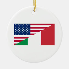 Italienischer Stolz - USA - Italien - Flaggenverzi Keramik Ornament