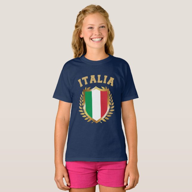 Italienischer T - Shirt am Flaggenschild (Vorne ganz)