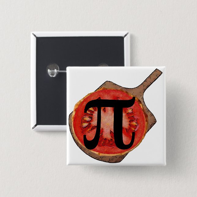 Italienischer Tomaten-Pi-Button Button (Vorne & Hinten)