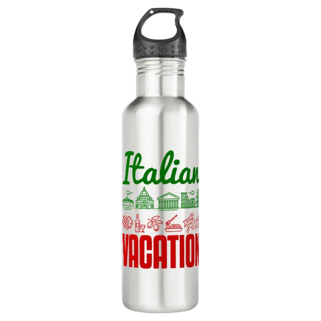 Italienischer Urlaub Italien Reisen Souvenir Edelstahlflasche (Vorderseite)