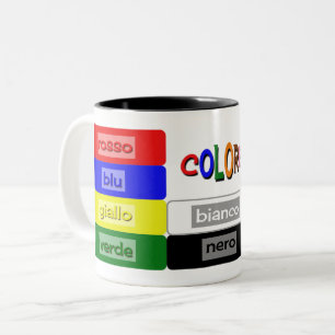 Italienischer Vokabular Zweifarbige Tasse